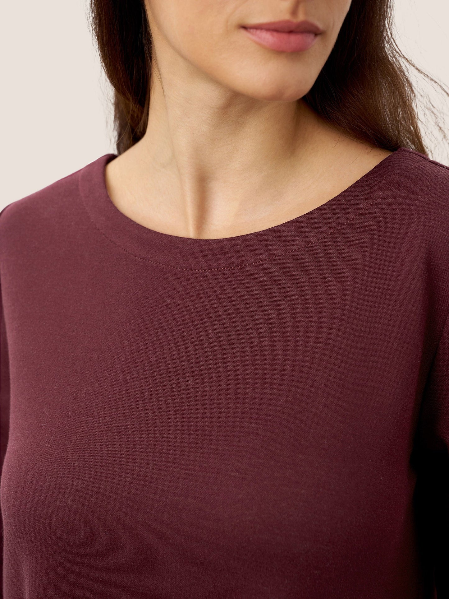 Robe longue décontractée à col rond et poignets patchwork en coton biologique SCARLETT