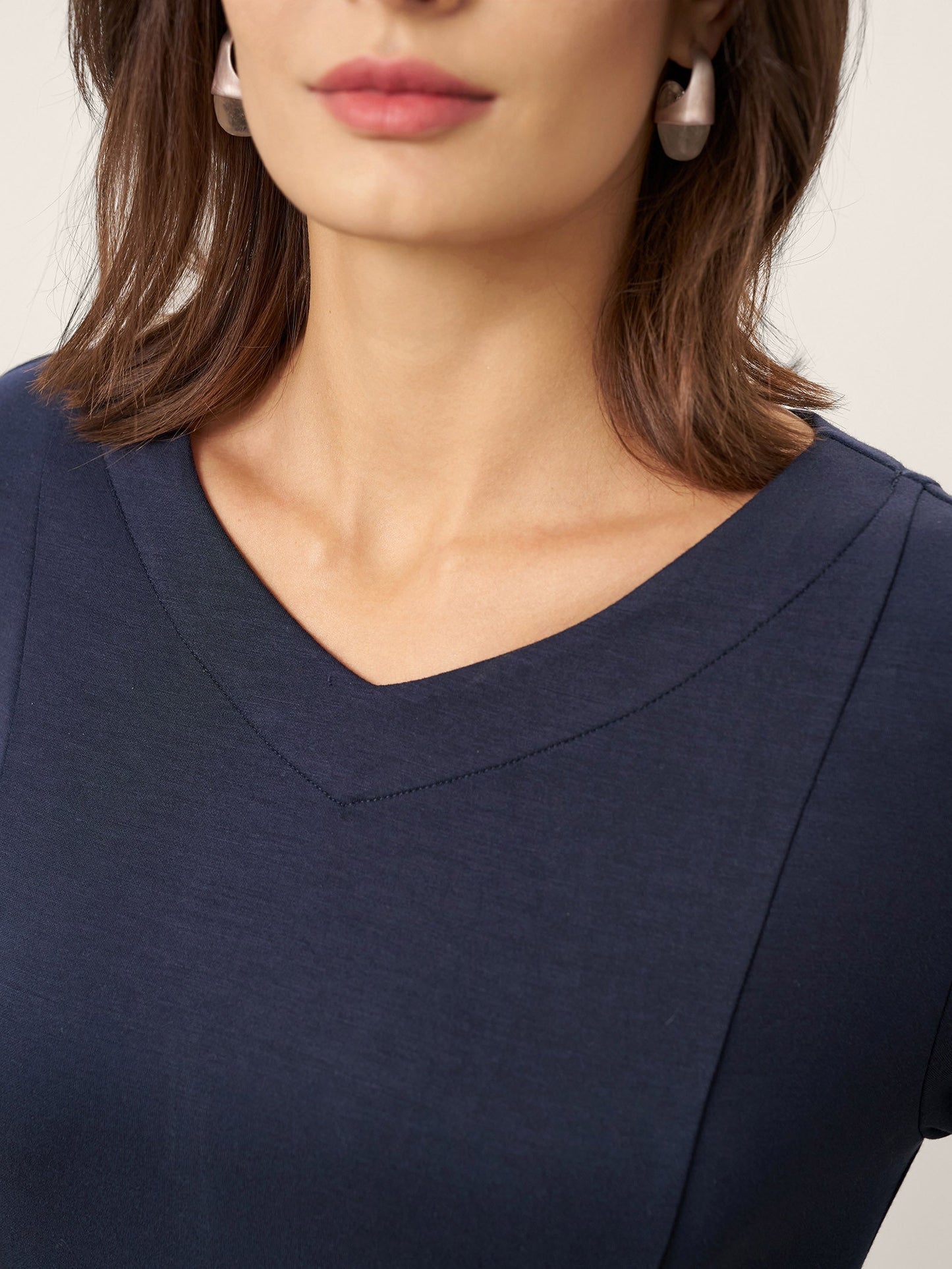 Robe mi-longue en coton à taille plissée BEATRICE