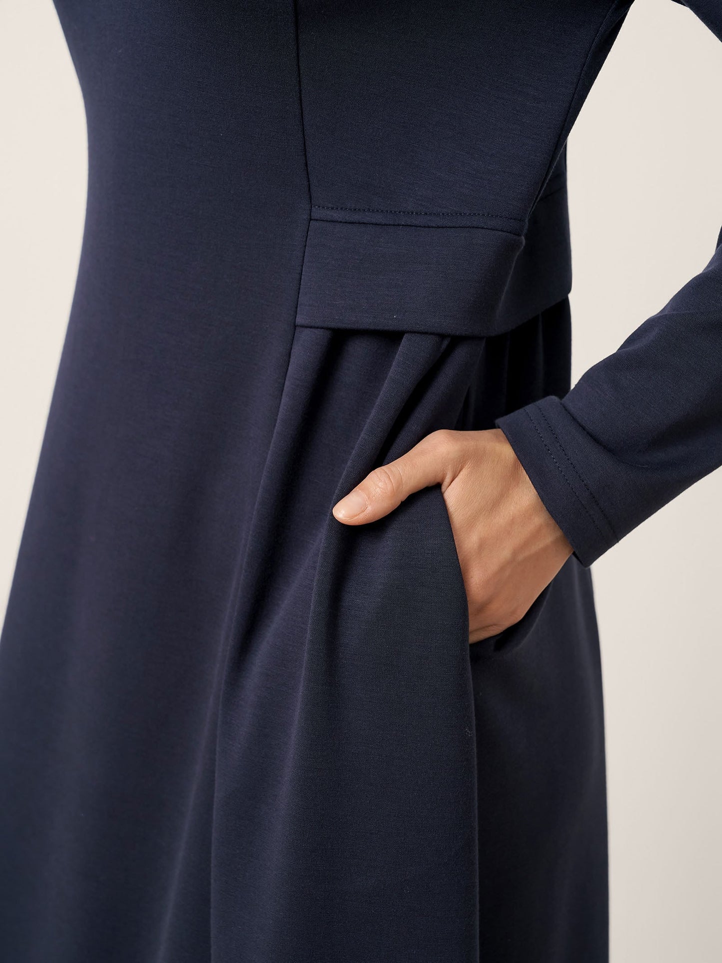 Robe mi-longue en coton à taille plissée BEATRICE