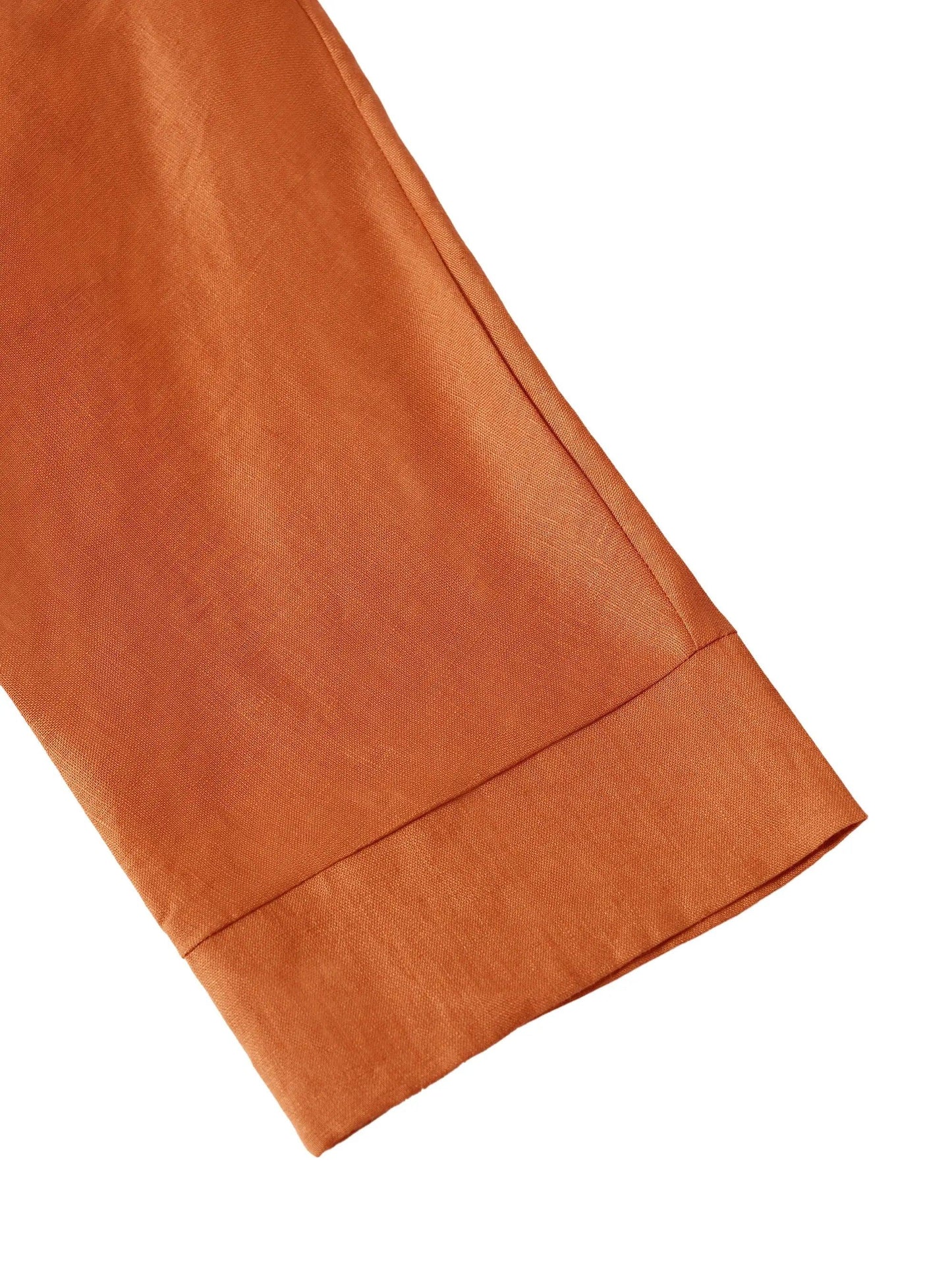 Haut à manches longues et col tombant 100% lin TRISTAN