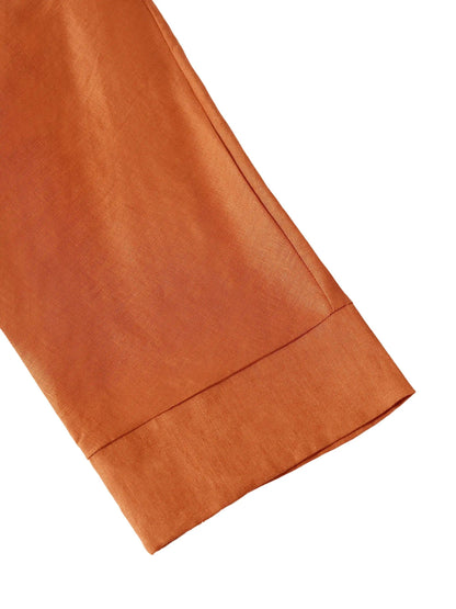 Haut à manches longues et col tombant 100% lin TRISTAN