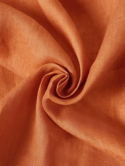 Haut à manches longues et col tombant 100% lin TRISTAN