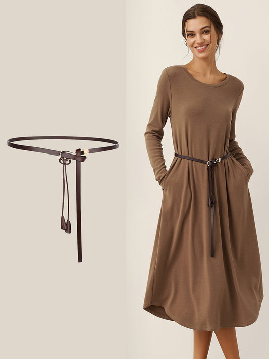 Ceinture en Cuir Recyclé Style Polyvalent Pour Robe et Blazer VIVETTE