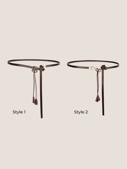 Ceinture en Cuir Recyclé Style Polyvalent Pour Robe et Blazer VIVETTE