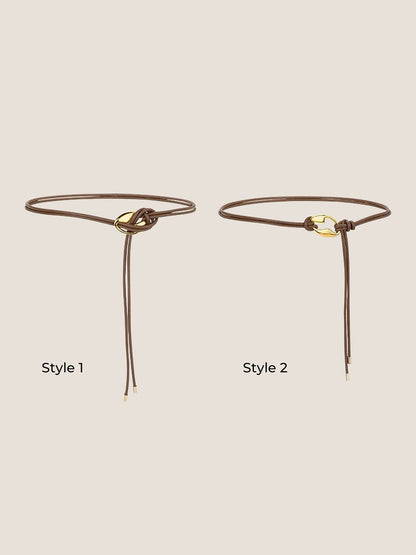 Ceinture en Cuir Recyclé Style Polyvalent Accessoire de Taille AURELIA