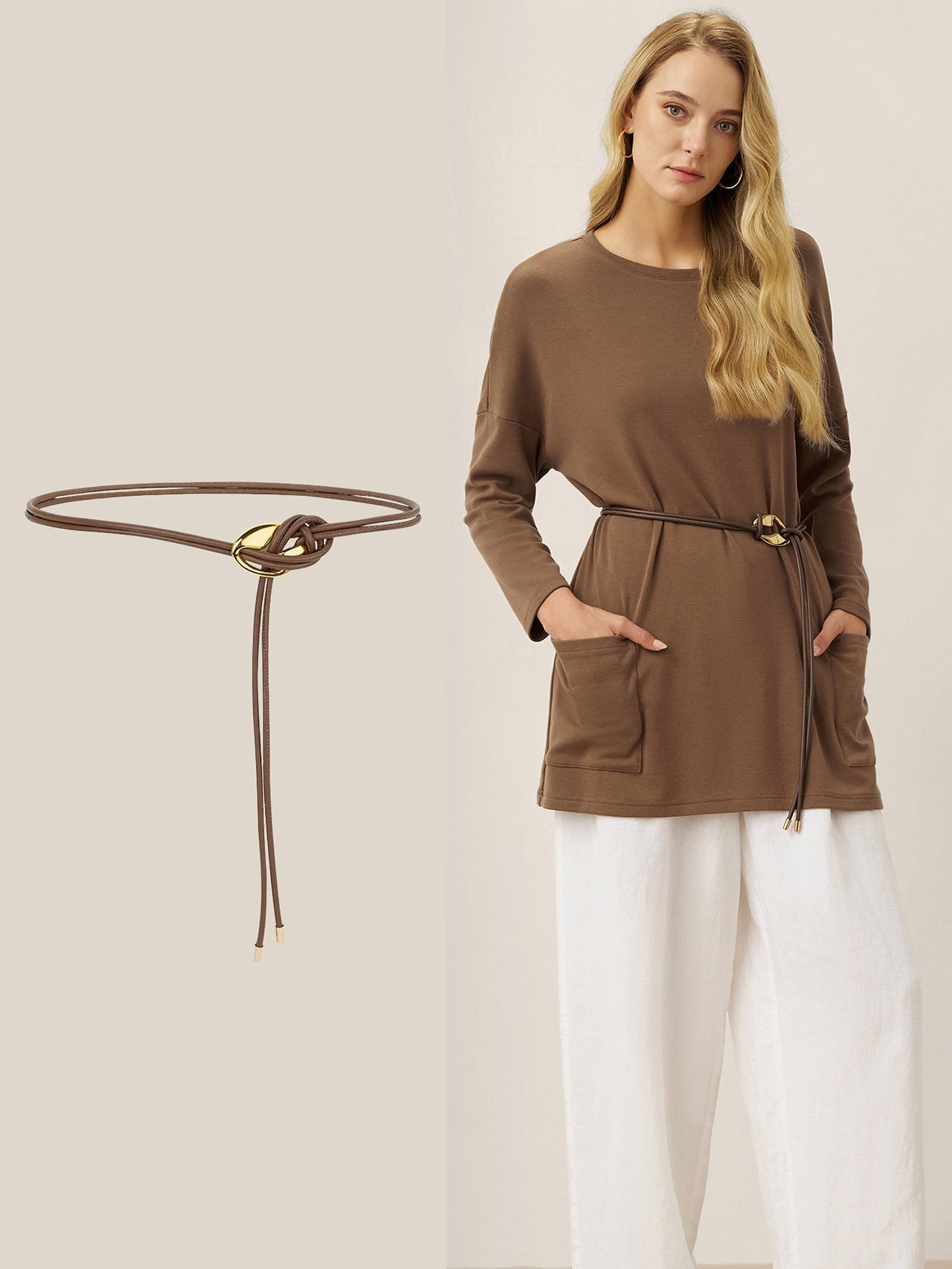 Ceinture en Cuir Recyclé Style Polyvalent Accessoire de Taille AURELIA