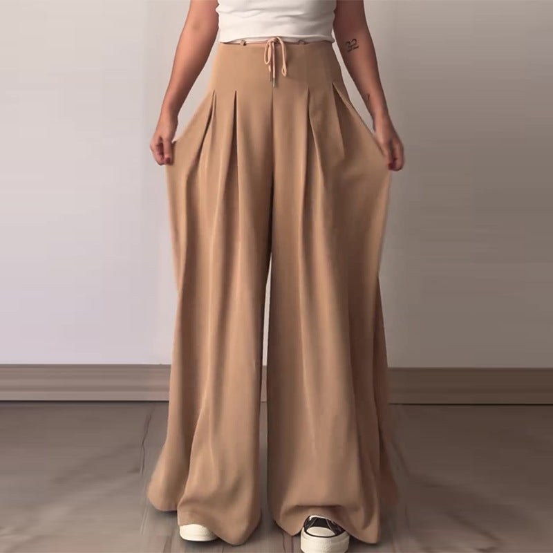 Women's High-Waisted Wide-Leg Linen Pants – Lightweight, Flowy & Breathable