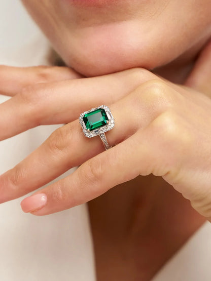 Bague Émeraude Exquise - Bague Fée Ombre d'Émeraude