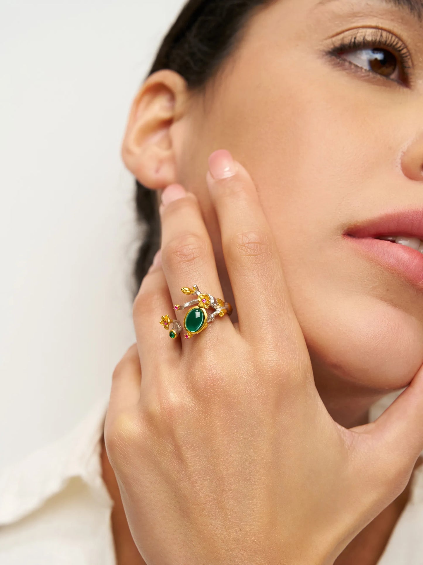 Bague Émeraude Exquise - Branche Enchantée