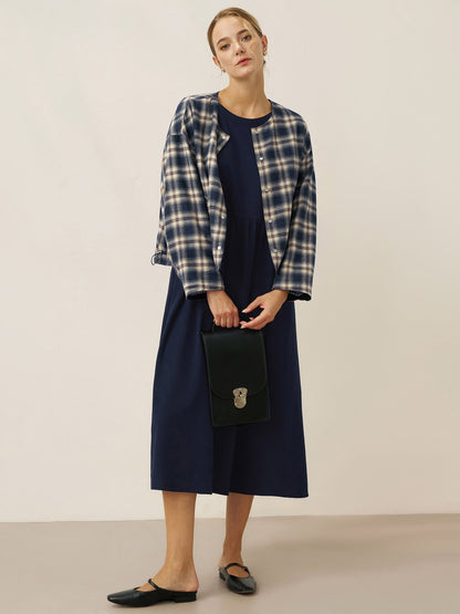 Veste décontractée réversible à col rond en Tencel et Lin CHLOE