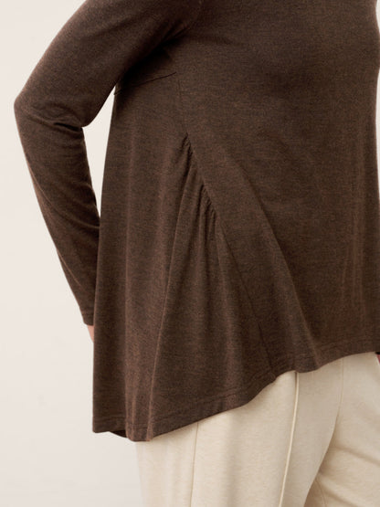 Haut KALISTA à empiècements en laine, froncé et à ourlet asymétrique