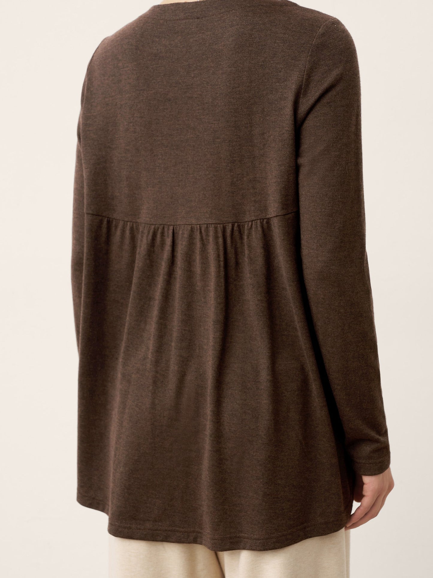 Haut KALISTA à empiècements en laine, froncé et à ourlet asymétrique