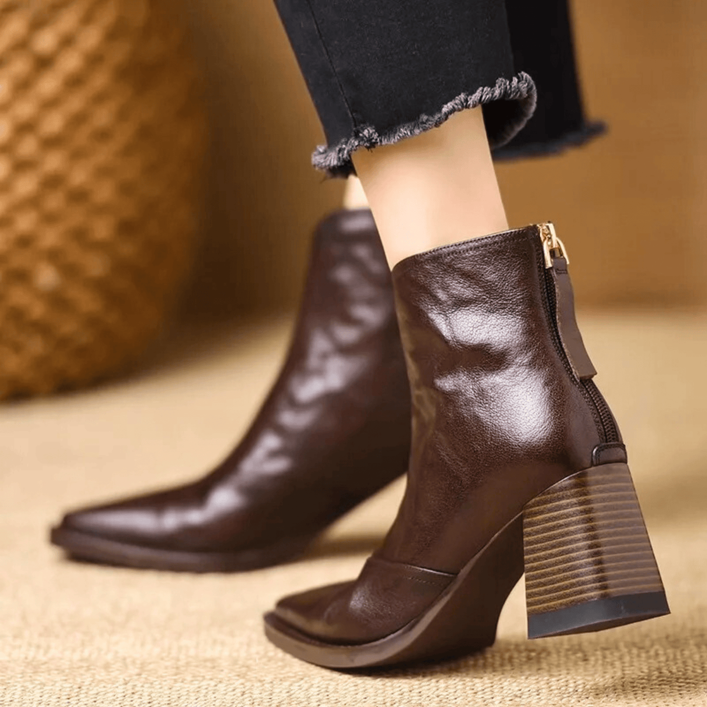 Claudia |Bottines Luxe à Talon Moyen